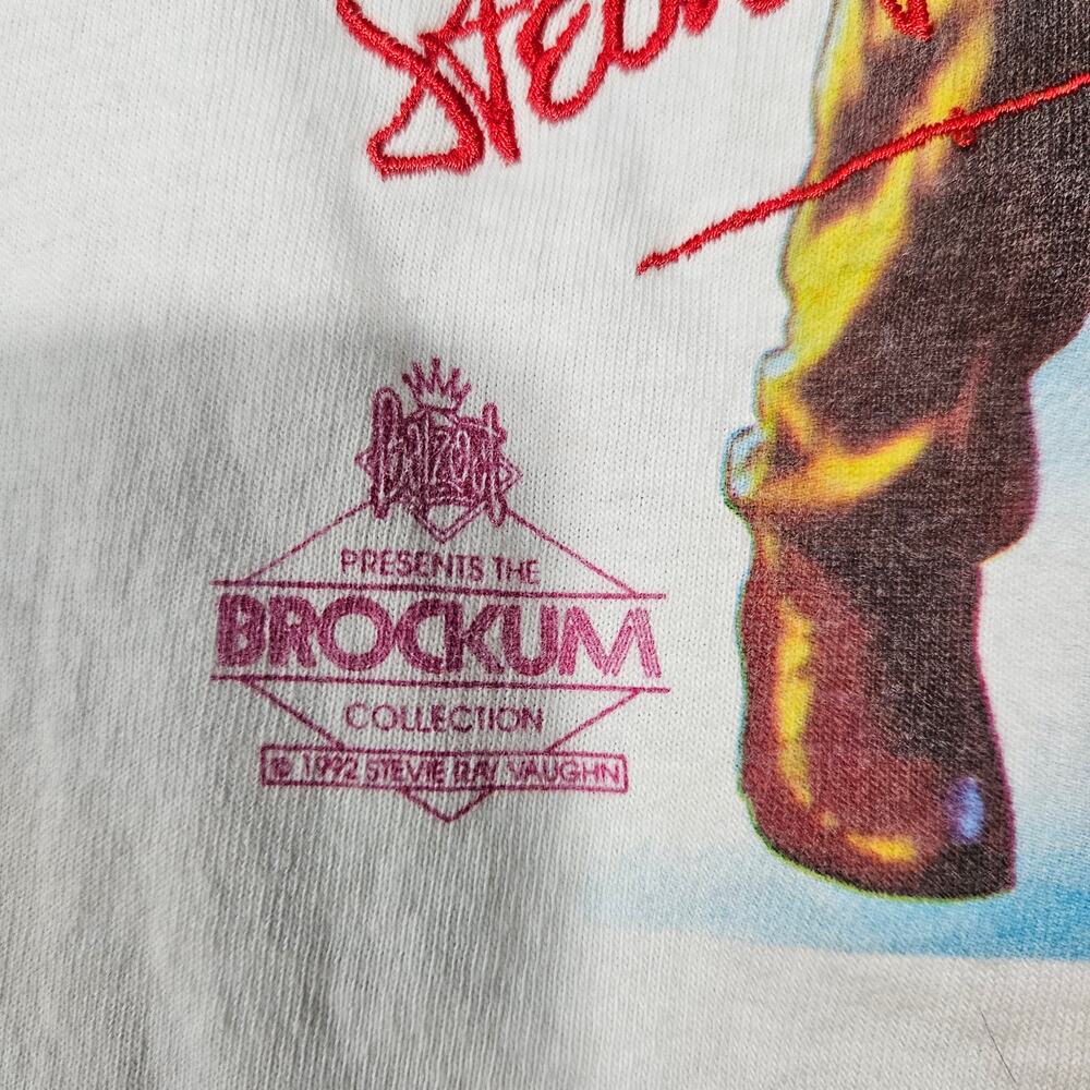 Vtg 1992 Stevie Ray Vaughan Balzout Brockum Shirt L Embroidered Signature - Picture 4 of 8